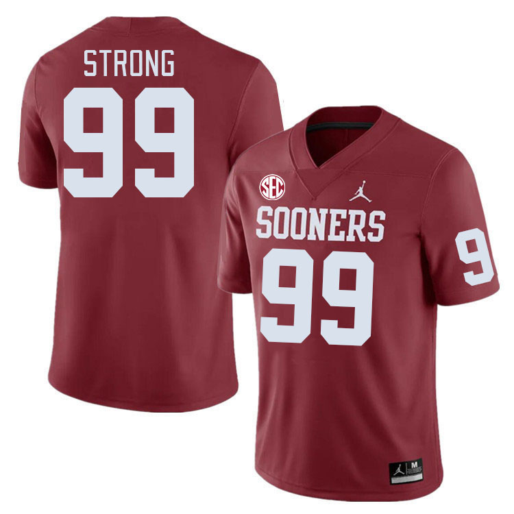 Men #99 Markus Strong Oklahoma Sooners 2024 SEC Conference College Football Jerseys-Crimson